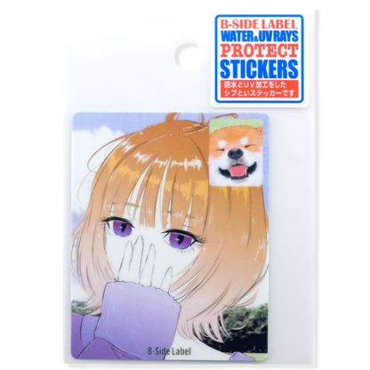 Mädchen & Shiba Inu Face-Time ✦ B-Side Label Sticker