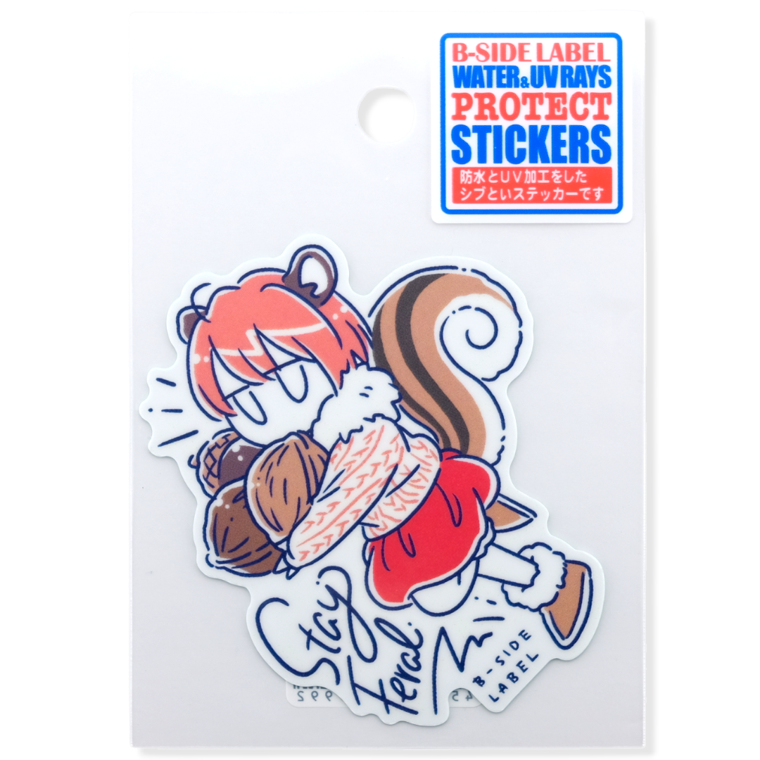 Wildes Pelz-Eichhörnchen-Mädchen ✦ B-Side Label Sticker