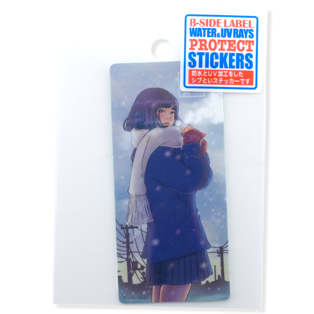 Snowy Winter Moment Girl ✦ B-Side Label Sticker