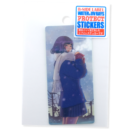 Snowy Winter Moment Girl ✦ B-Side Label Sticker
