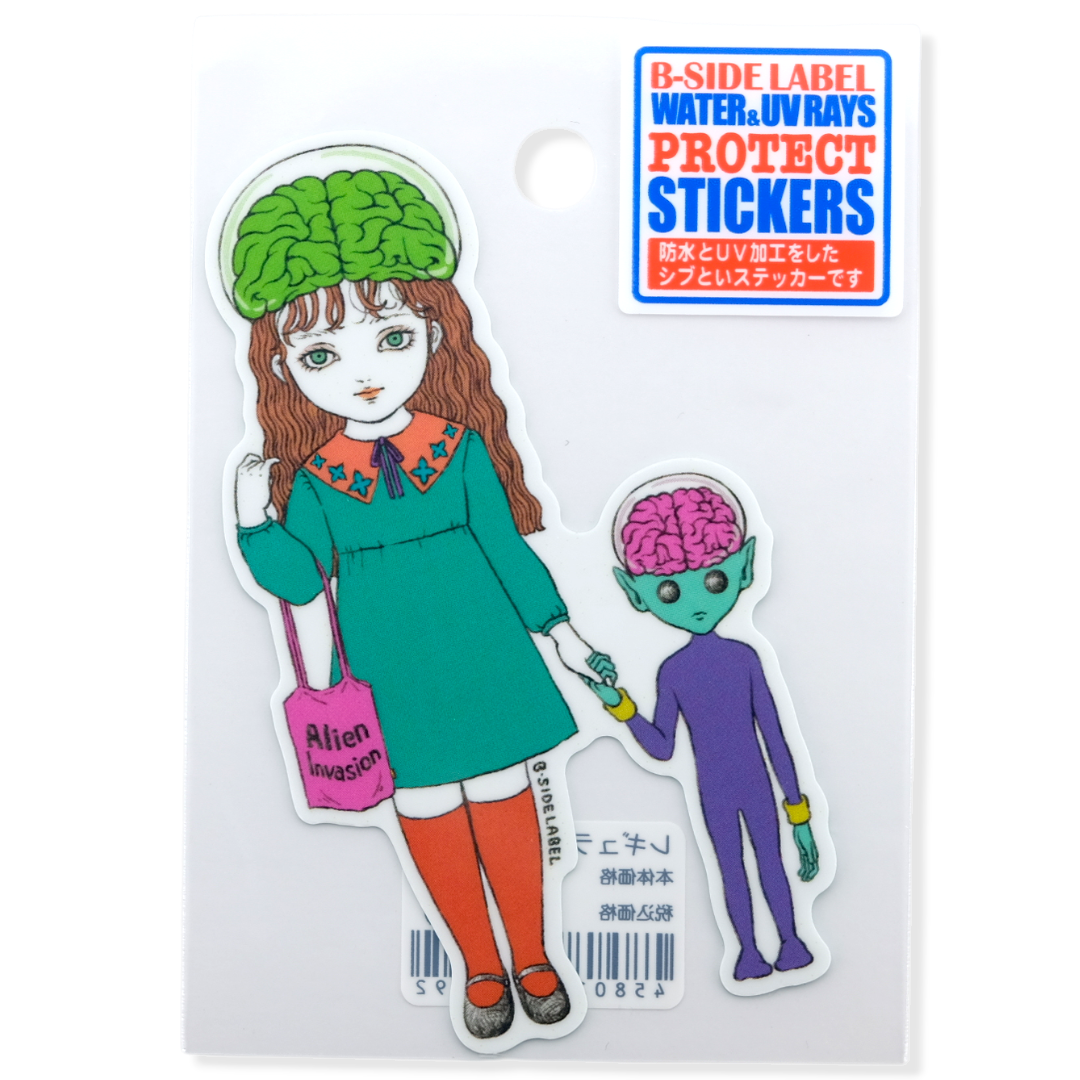 Alien Girl & Gefährtin ✦ B-Side Label Sticker