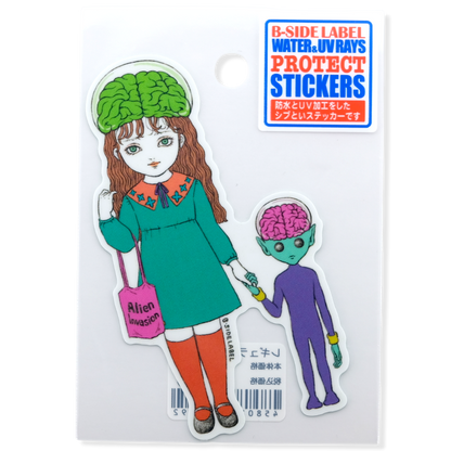 Alien Girl & Gefährtin ✦ B-Side Label Sticker
