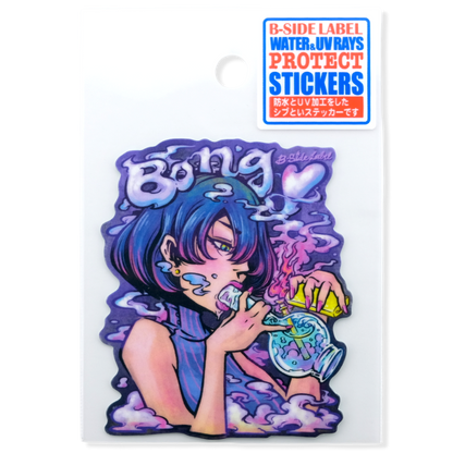 Psychedelisches Bong-Hit Girlie ✦ B-Side Label Sticker