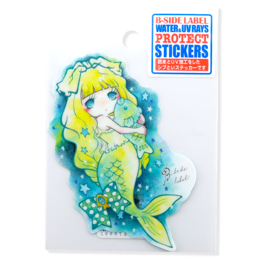 Chica Sirena del Océano Estrellado ✦ Pegatina B-Side Label