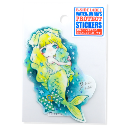 Chica Sirena del Océano Estrellado ✦ Pegatina B-Side Label