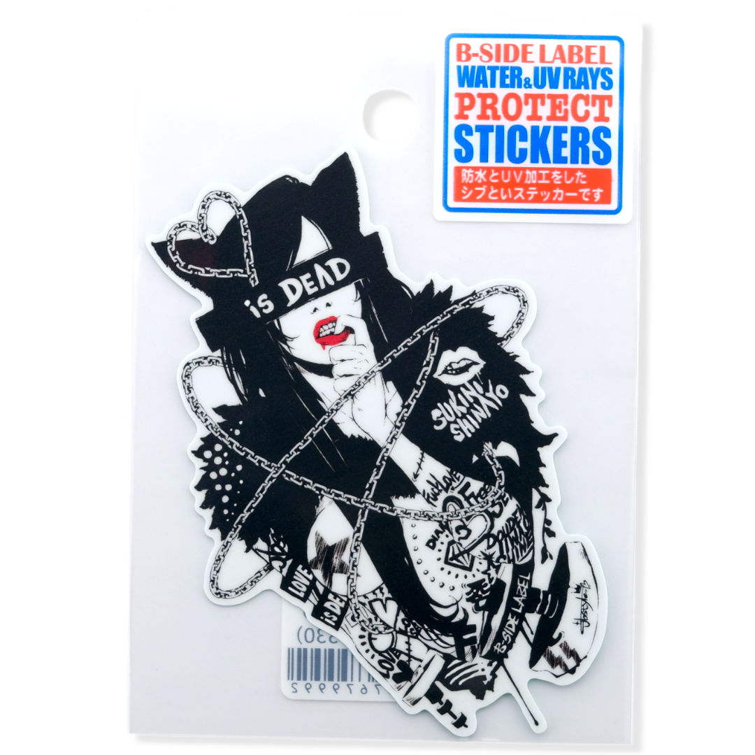 Love Is Dead Cat Girlie ✦ B-Side Label Sticker