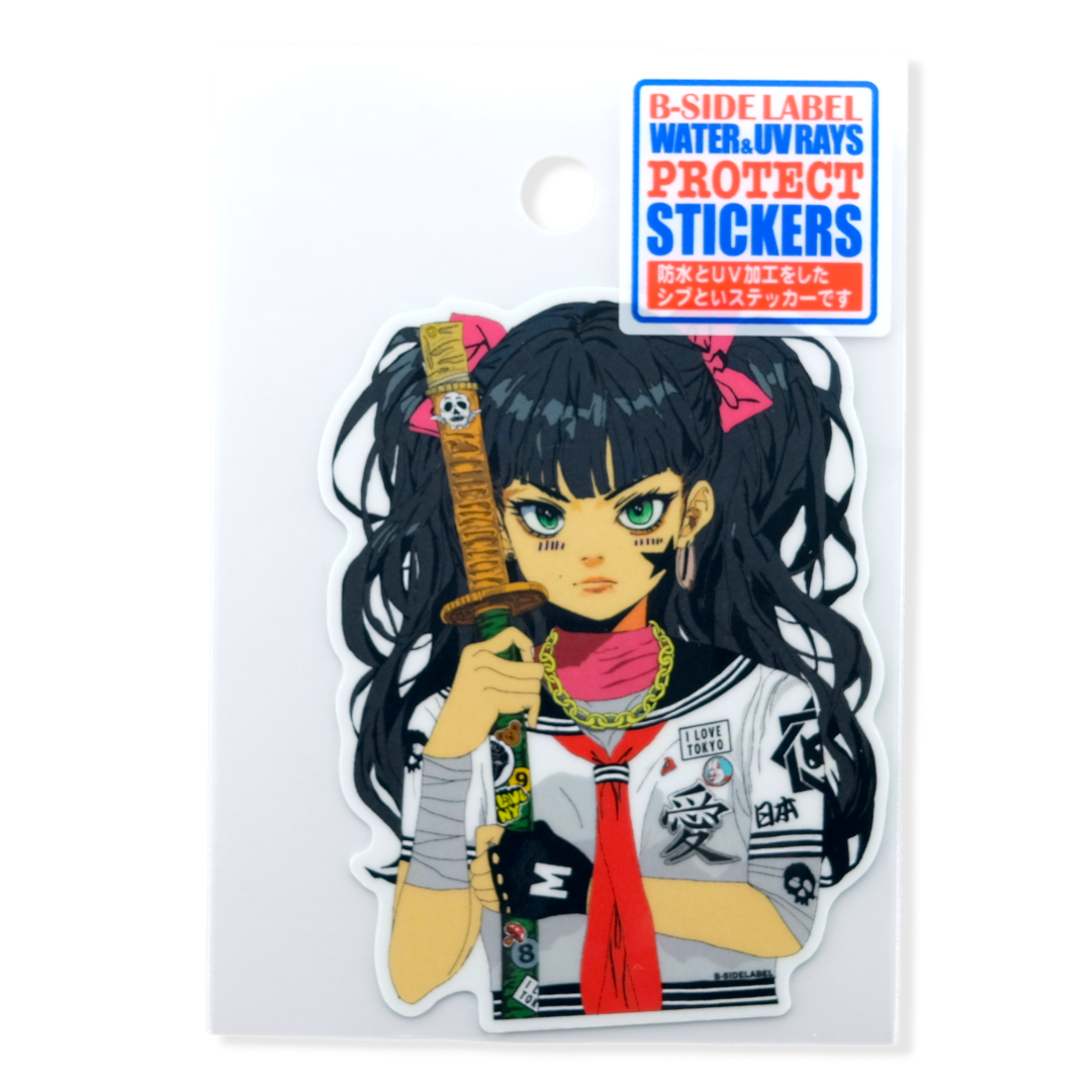 Katana Rebel School Girlie ✦ B-Side Label Sticker