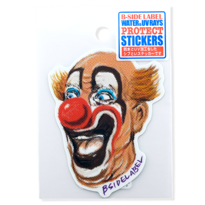 Payaso Retro Riéndose ✦ Pegatina B-Side Label