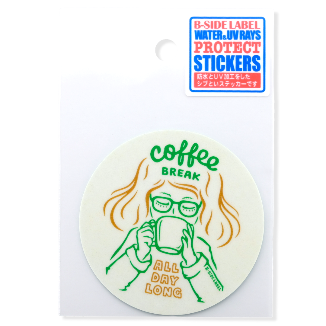 Serene Coffee Break Moment ✦ B-Side Label Sticker