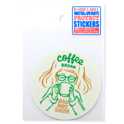 Serene Coffee Break Moment ✦ B-Side Label Sticker