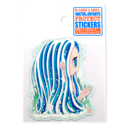 Blue Wave Spirit Girlie ✦ B-Side Label Sticker