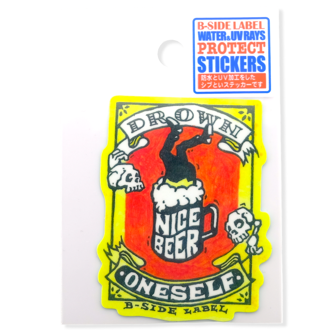 Drown Your Sorrows... in Beer ✦ B-Side Label Sticker