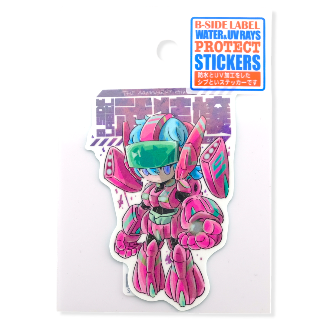 Mecha-Armor Girl ✦ B-Side Label Sticker