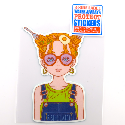 Ramen Noodle Hair Girl ✦ B-Side Label Sticker