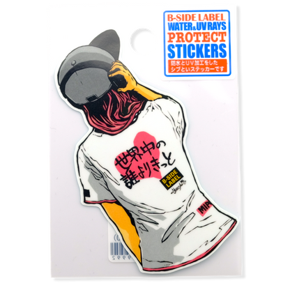 Hat, Headphone & T-Shirt Girlie ✦ B-Side Label Sticker