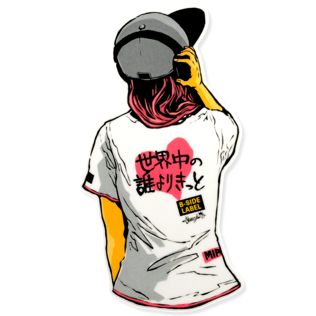Hat, Headphone & T-Shirt Girlie ✦ B-Side Label Sticker
