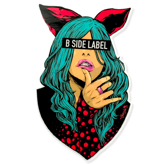 Blue Hair, Fox-Eared Girl ✦ B-Side Label Sticker