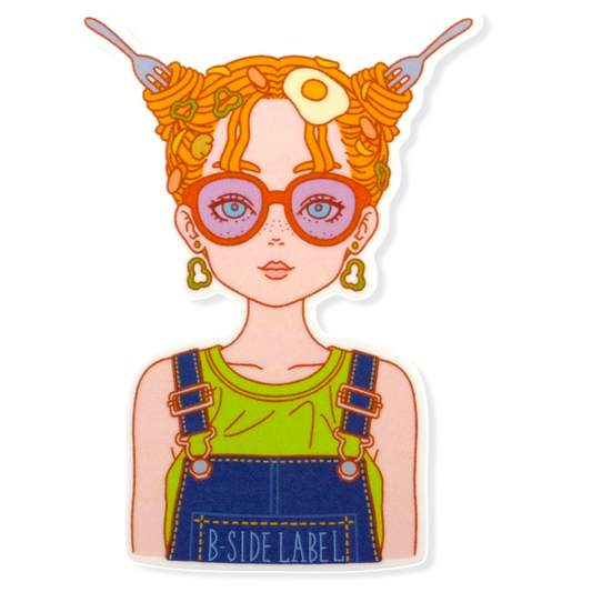 Ramen Noodle Hair Girl ✦ B-Side Label Sticker