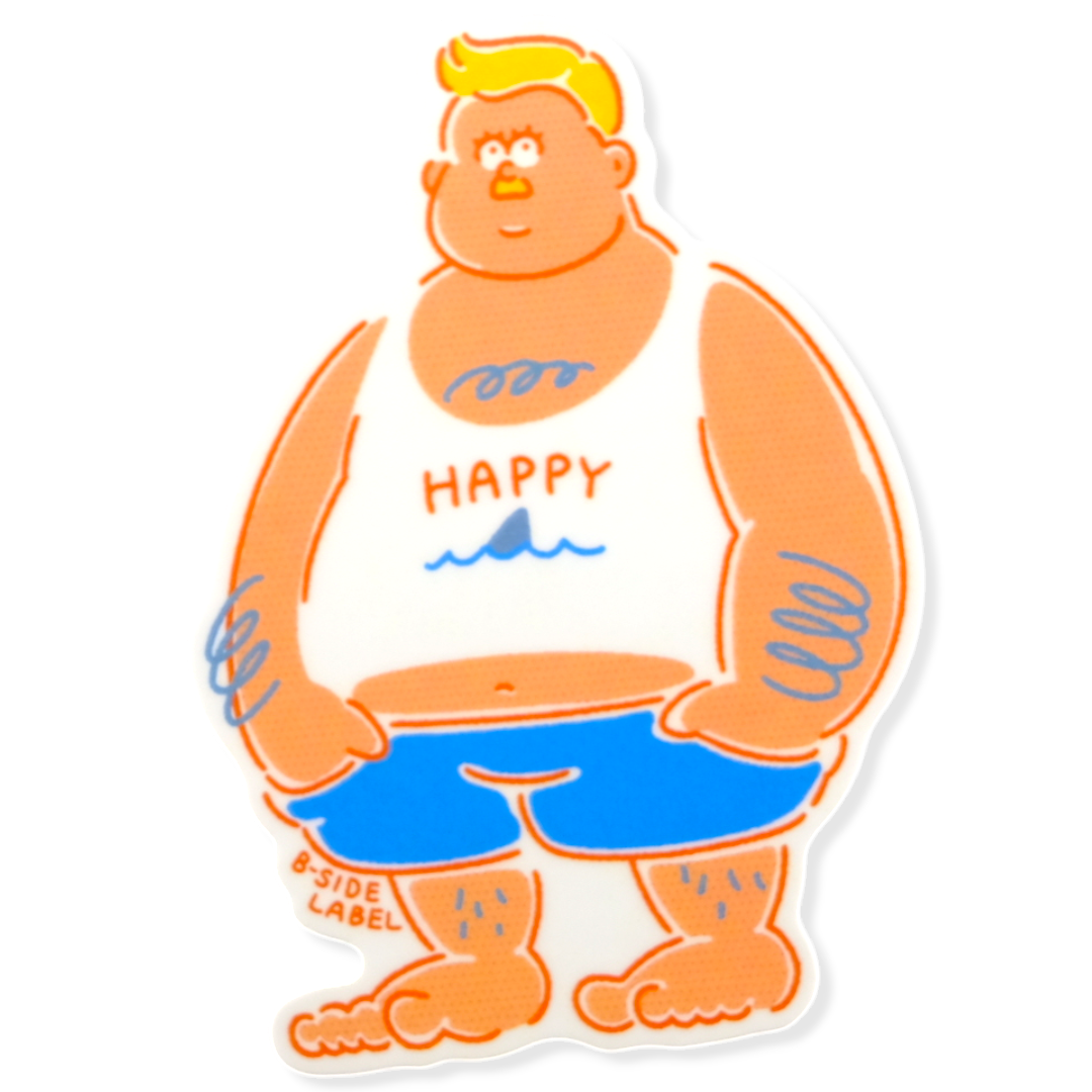 Happy Tank Top Guy ✦ B-Side Label Sticker