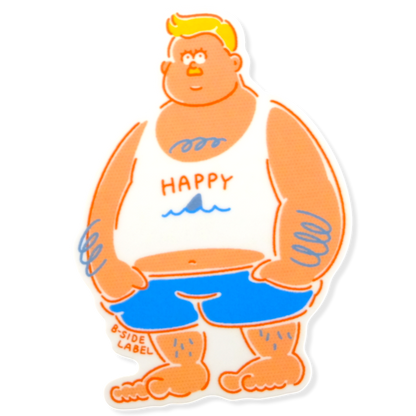 Happy Tank Top Guy ✦ B-Side Label Sticker