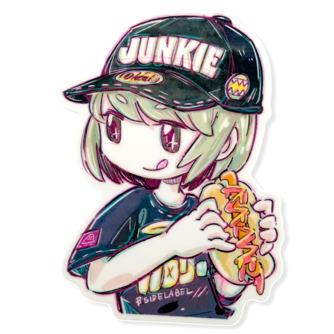 Food Junkie Girlie ✦ B-Side Label Sticker