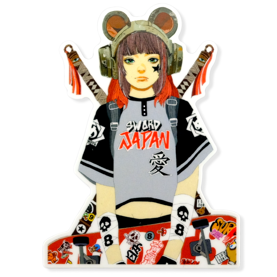 Samurai Skater Girlie ✦ B-Side Label Sticker
