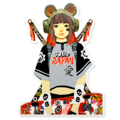Samurai Skater Girlie ✦ B-Side Label Sticker