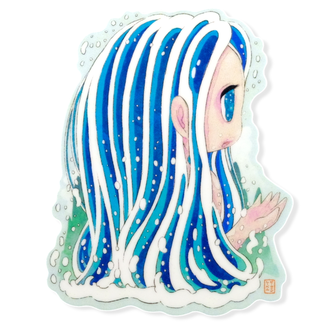Blue Wave Spirit Girlie ✦ B-Side Label Sticker