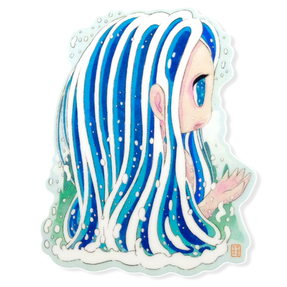 Blue Wave Spirit Girlie ✦ B-Side Label Sticker