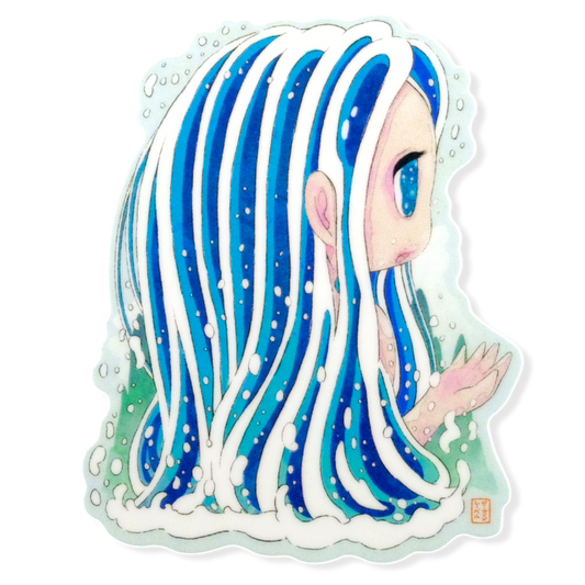 Blue Wave Spirit Girlie ✦ B-Side Label Sticker