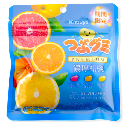 Kasugai Tsubu Premium Gummy ✦ Citrus Mix ✦ Japanese Candy