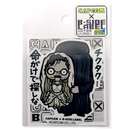 Resident Evil Village Angie Doll & Donna Beneviento ✦ B-Side Label Sticker — original Capcom packaging