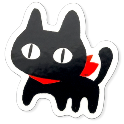 Gatito Negro y Pañuelo ✦ Pegatina B-Side Label
