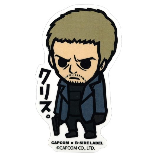 Resident Evil Chris Redfield Chibi ✦ B-Side Label Sticker — main image