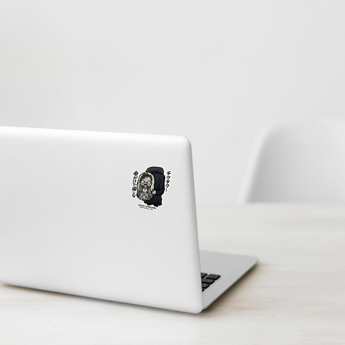 B-Side Label sticker 4419 on laptop