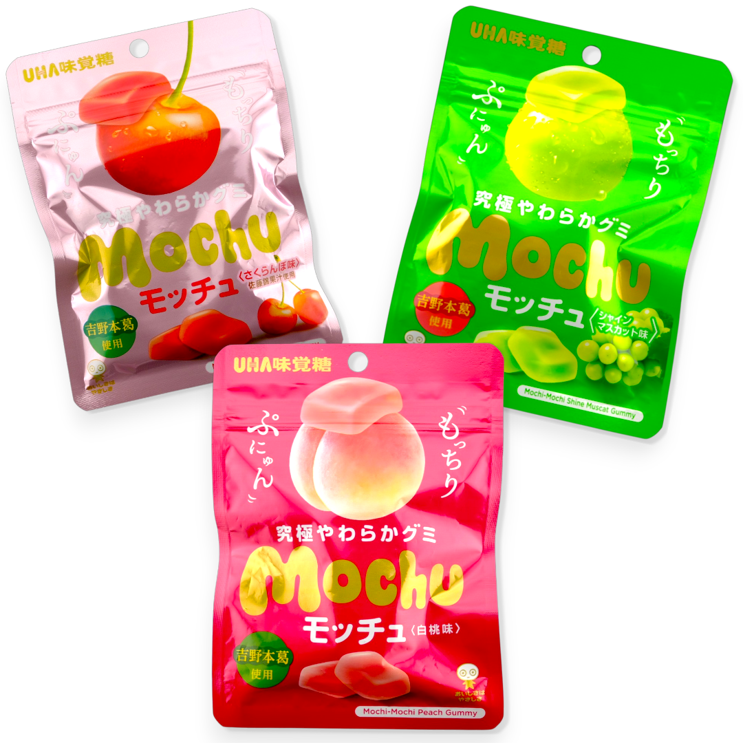 UHA Mochu Gummy Bundle ✦ Peach, Cherry & Muscat ✦ Japanese Candy