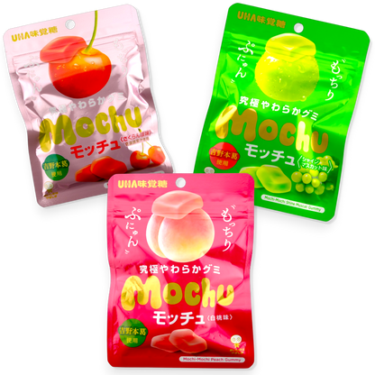 UHA Mochu Gummy Bundle ✦ Peach, Cherry & Muscat ✦ Japanese Candy