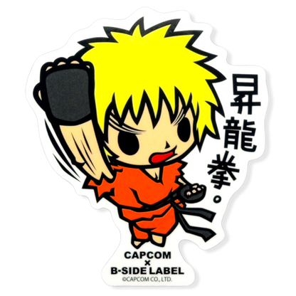 Street Fighter Ken (Shoryuken Pose) ✦ B-Side Label Sticker