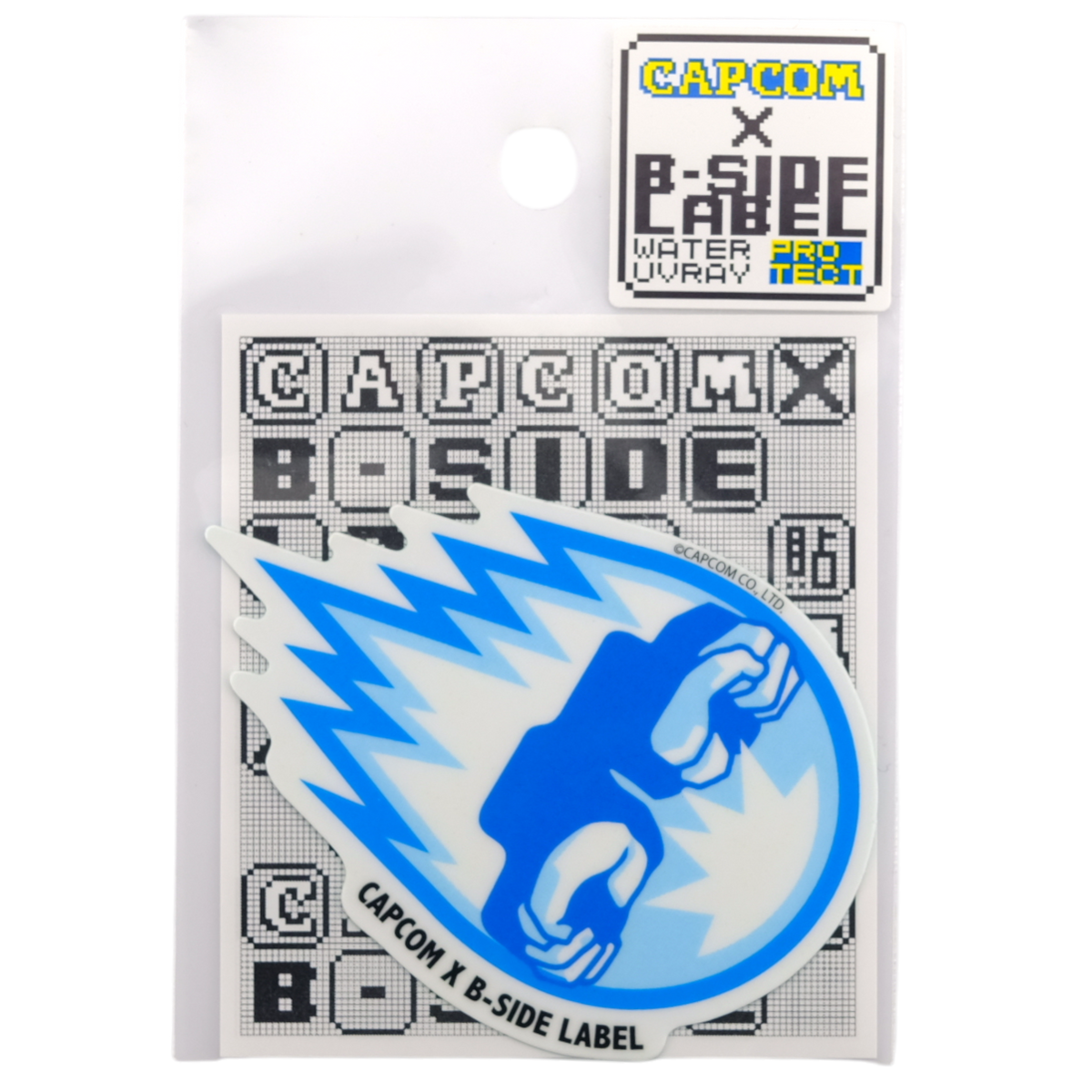 Street Fighter Hadouken Energy Blast ✦ B-Side Label Sticker — sleeved view
