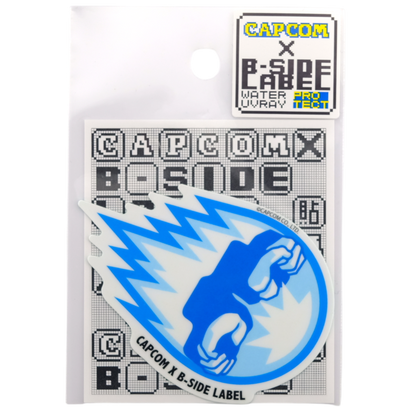 Street Fighter Hadouken Energy Blast ✦ B-Side Label Sticker — sleeved view