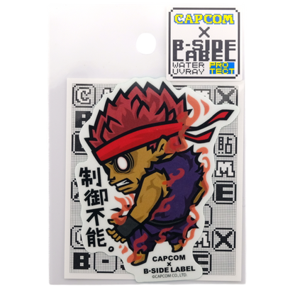 Street Fighter Evil Ryu Uncontrollable Power ✦ B-Side Label Sticker — sleeved view