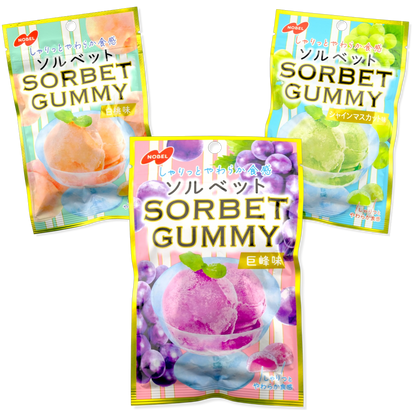 Nobel Sorbet Gummy Bundle ✦ Peach, Muscat, & Kyoho Grape ✦ Japanese Candy