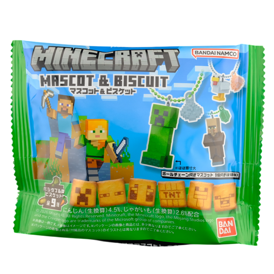 Bandai Minecraft Biscuit & Charm ✦ Japanese Candy