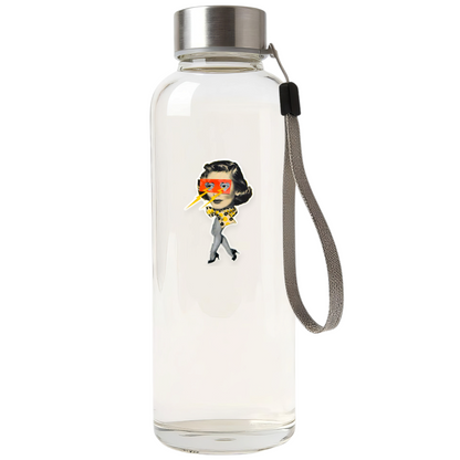Retro Lightning Eyes Woman ✦ B-Side Label Sticker — bottle view