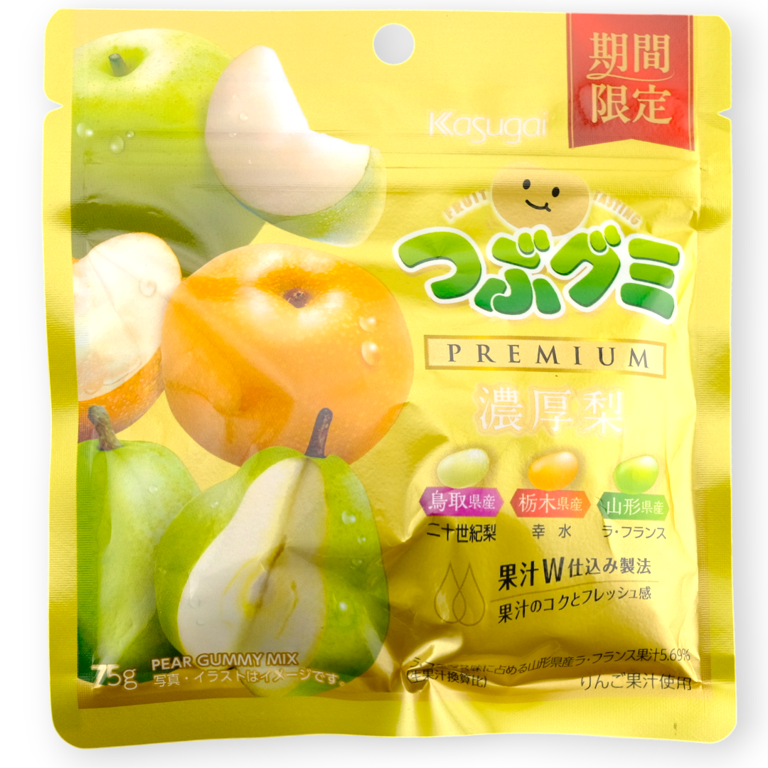 Kasugai Tsubu Premium Gummy ✦ Mixed Pears ✦ Japanese Candy