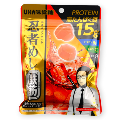 UHA Ninja Meshi Tetsukin Hard Gummy ✦ Red Energy Drink ✦ Japanese Candy