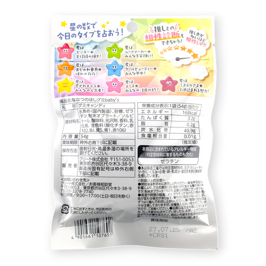 Creet Seven Stars Baby’s Gummy — back label