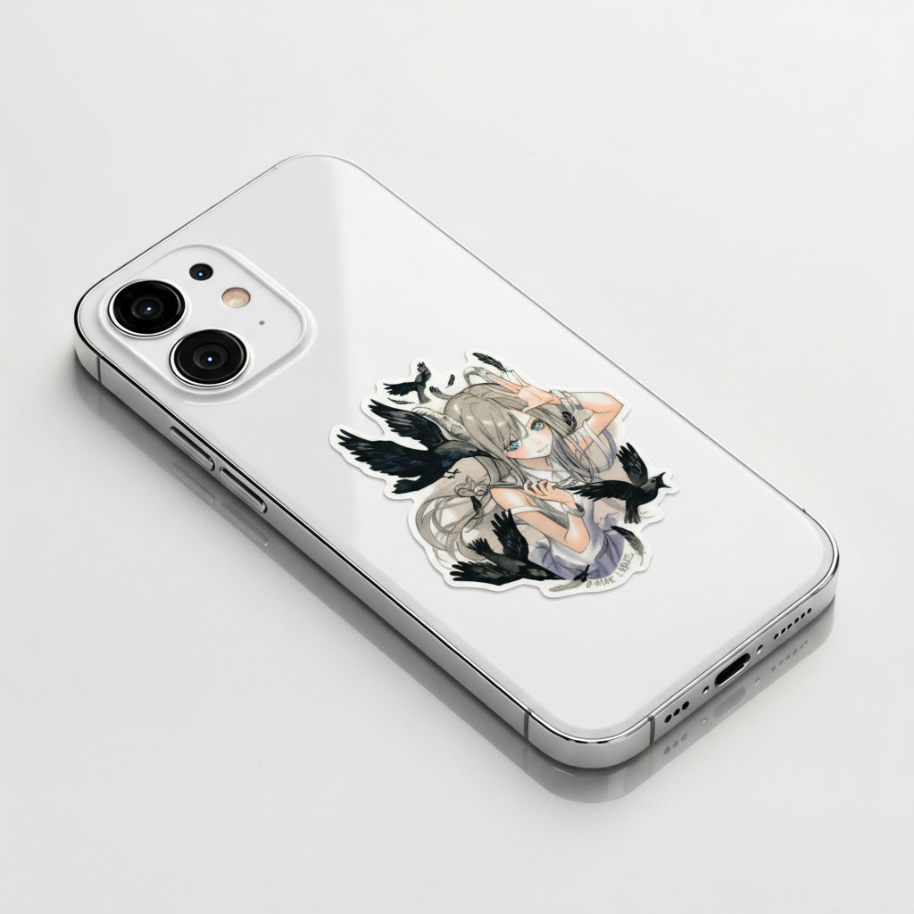 Girl with Ravens ✦ B-Side Label Sticker