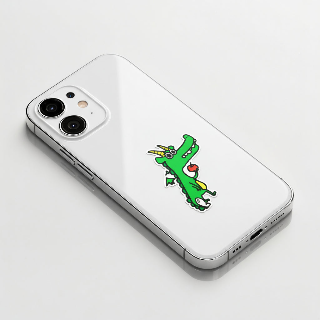 Goofy Dragon & Apple ✦ B-Side Label Sticker