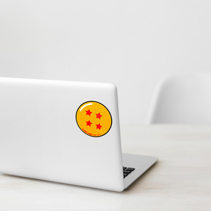Dragon Ball Z - Four-Star Ball ✦ B-Side Label Sticker shown on a white laptop; illustrative placement, not to scale.